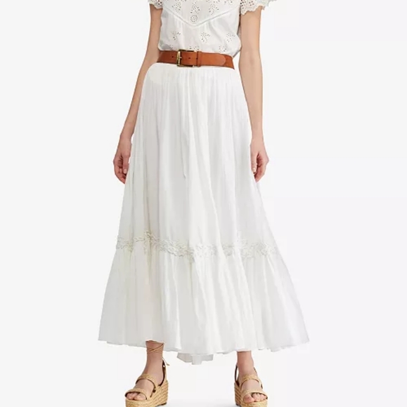 Polo Ralph Lauren Dresses & Skirts - Vintage boho Ralph Lauren white maxi skirt